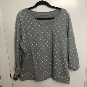 Karen Scott polka dot crew neck sweatshirt